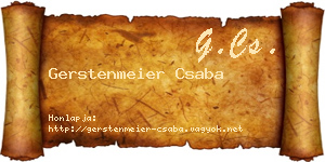 Gerstenmeier Csaba névjegykártya